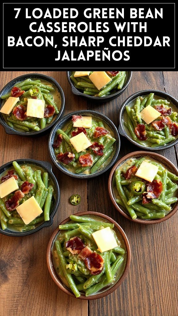 7 Loaded Green Bean Casseroles With Bacon, Sharp Cheddar & Jalapeños