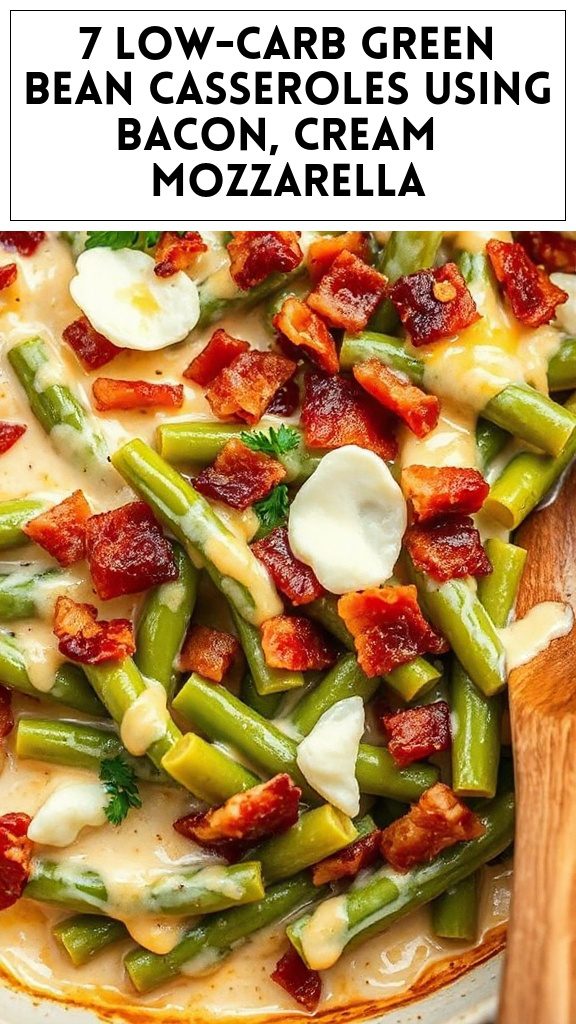 7 Low-Carb Green Bean Casseroles Using Bacon, Cream & Mozzarella