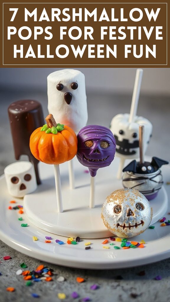 7 Marshmallow Pops for Festive Halloween Fun