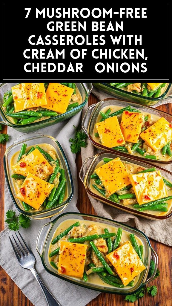7 Mushroom-Free Green Bean Casseroles With Cream of Chicken, Cheddar & Onions