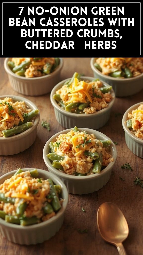 7 No-Onion Green Bean Casseroles With Buttered Crumbs, Cheddar & Herbs