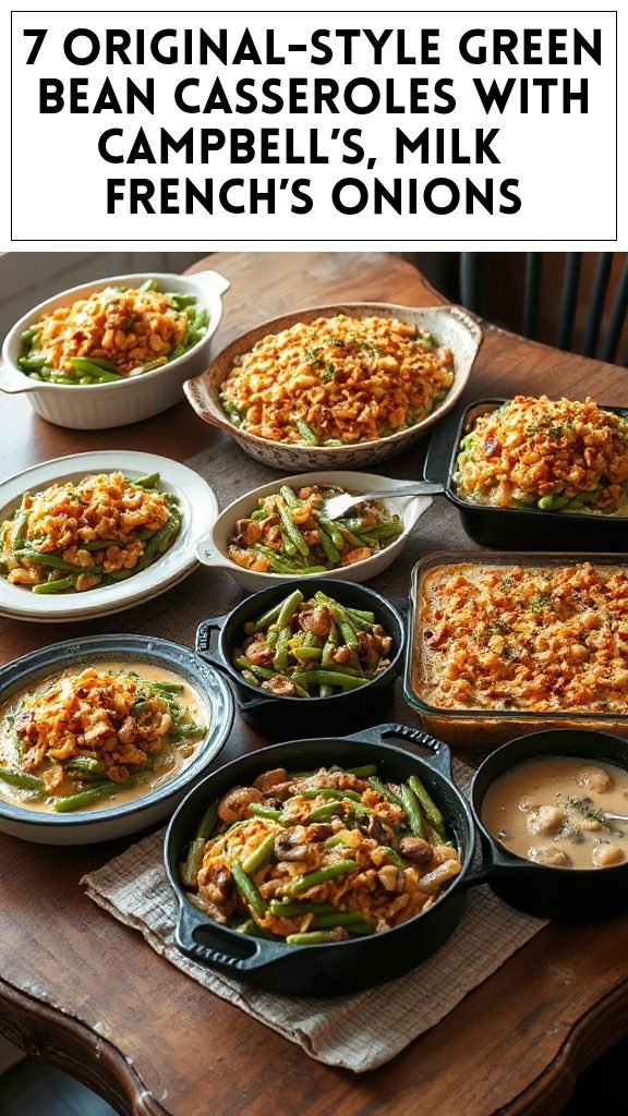 7 Original-Style Green Bean Casseroles With Campbell’s, Milk & French’s Onions