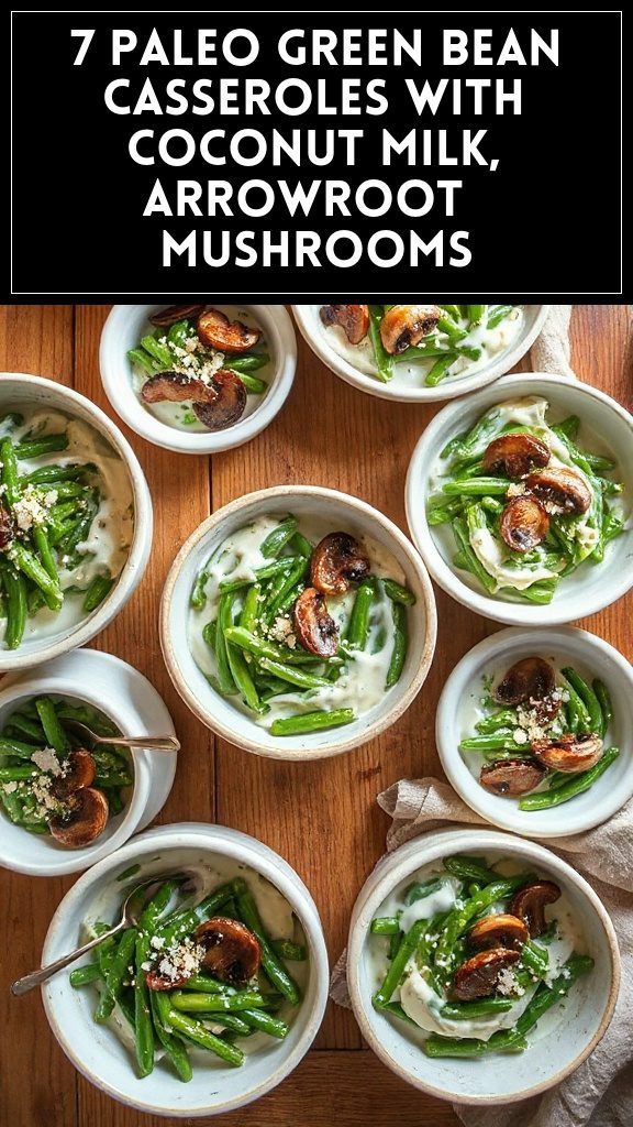 7 Paleo Green Bean Casseroles With Coconut Milk, Arrowroot & Mushrooms