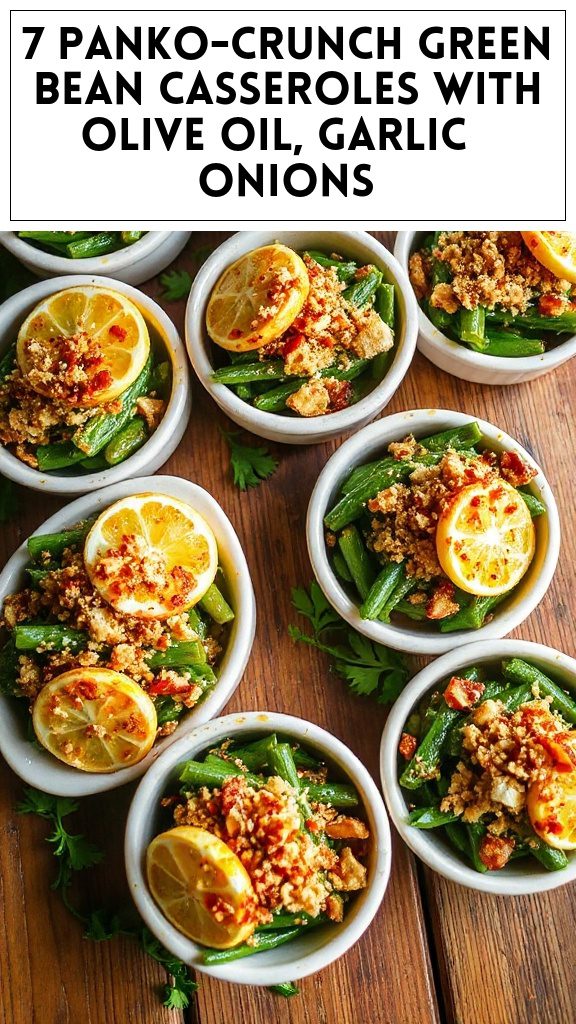 7 Panko-Crunch Green Bean Casseroles With Olive Oil, Garlic & Onions
