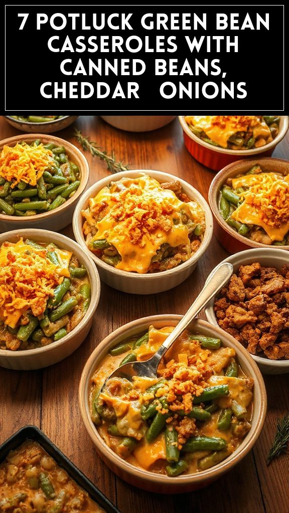7 Potluck Green Bean Casseroles With Canned Beans, Cheddar & Onions