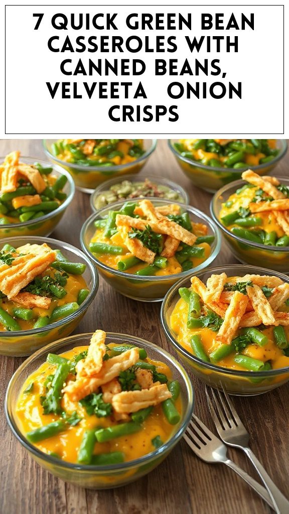 7 Quick Green Bean Casseroles With Canned Beans, Velveeta & Onion Crisps