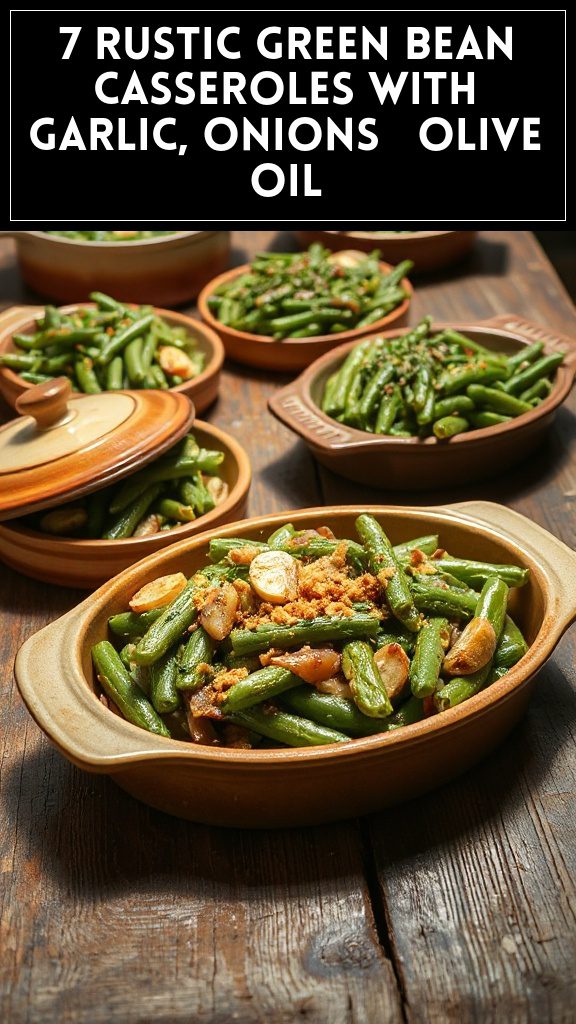 7 Rustic Green Bean Casseroles With Garlic, Onions & Olive Oil