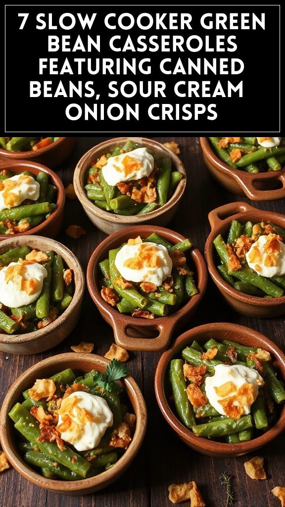 7 Slow Cooker Green Bean Casseroles Featuring Canned Beans, Sour Cream & Onion Crisps