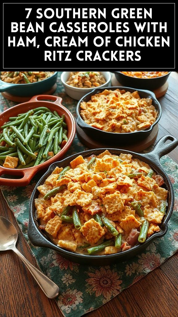 7 Southern Green Bean Casseroles With Ham, Cream of Chicken & Ritz Crackers