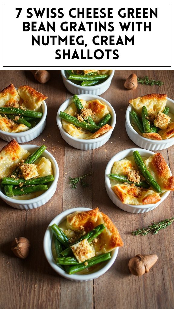 7 Swiss Cheese Green Bean Gratins With Nutmeg, Cream & Shallots