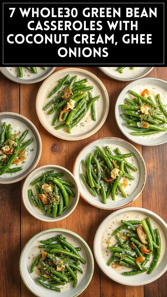 7 Whole30 Green Bean Casseroles With Coconut Cream, Ghee & Onions