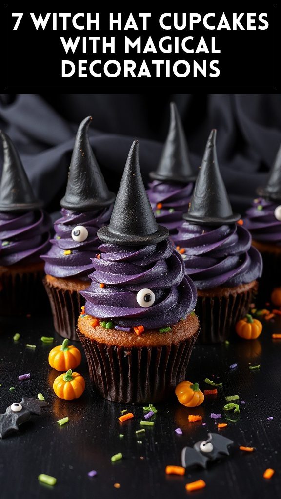 7 Witch Hat Cupcakes With Magical Decorations