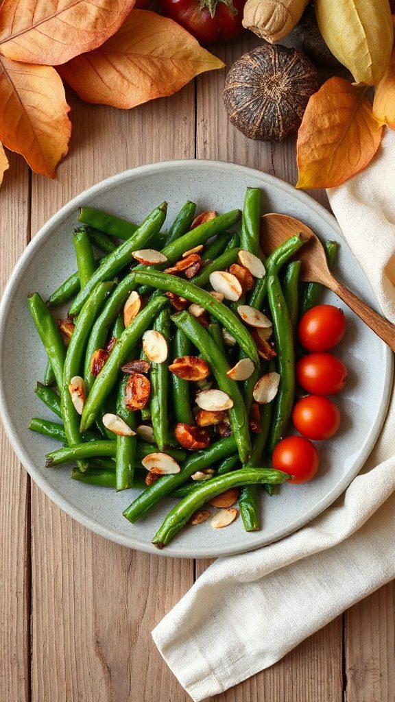 adobo green beans with almonds