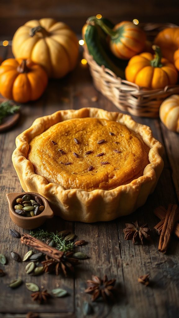 ajwain crusted pumpkin pie