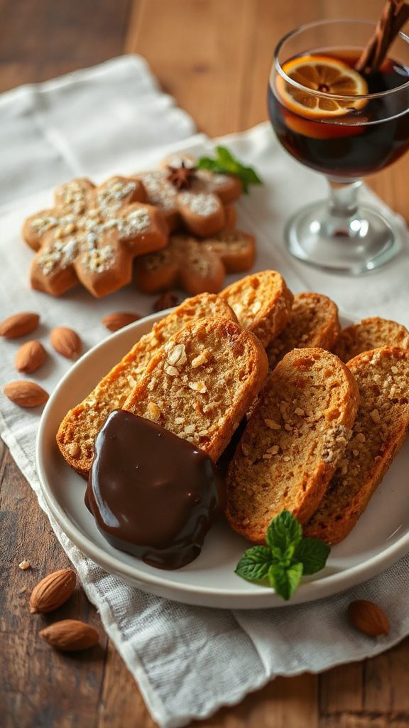 almond biscotti with chocolate