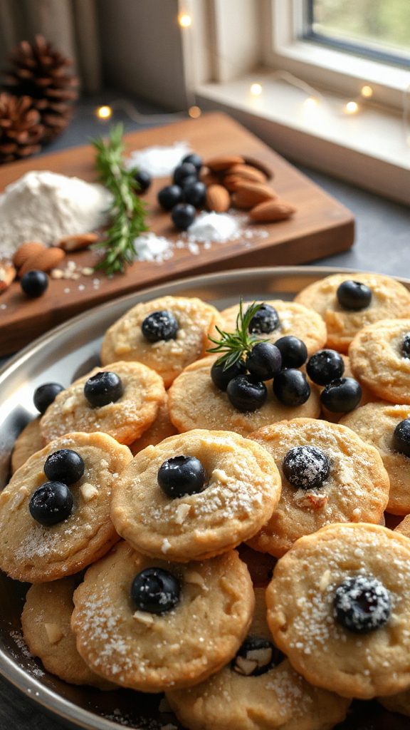 almond blueberry shortbread cookies
