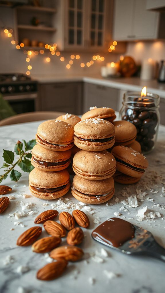 almond coconut chocolate macarons almond coconut chocolate macarons