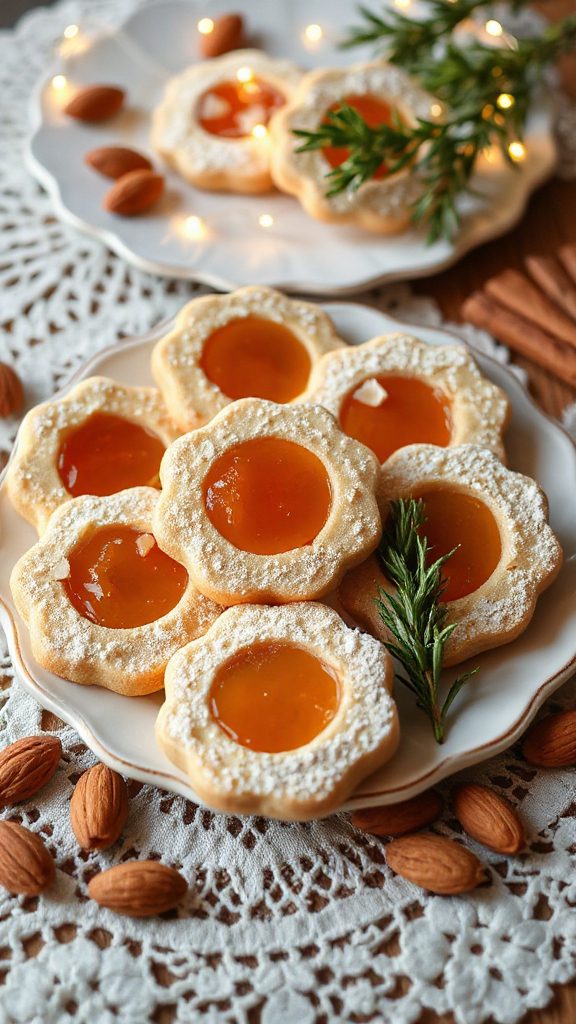 almond cookies with apricot filling