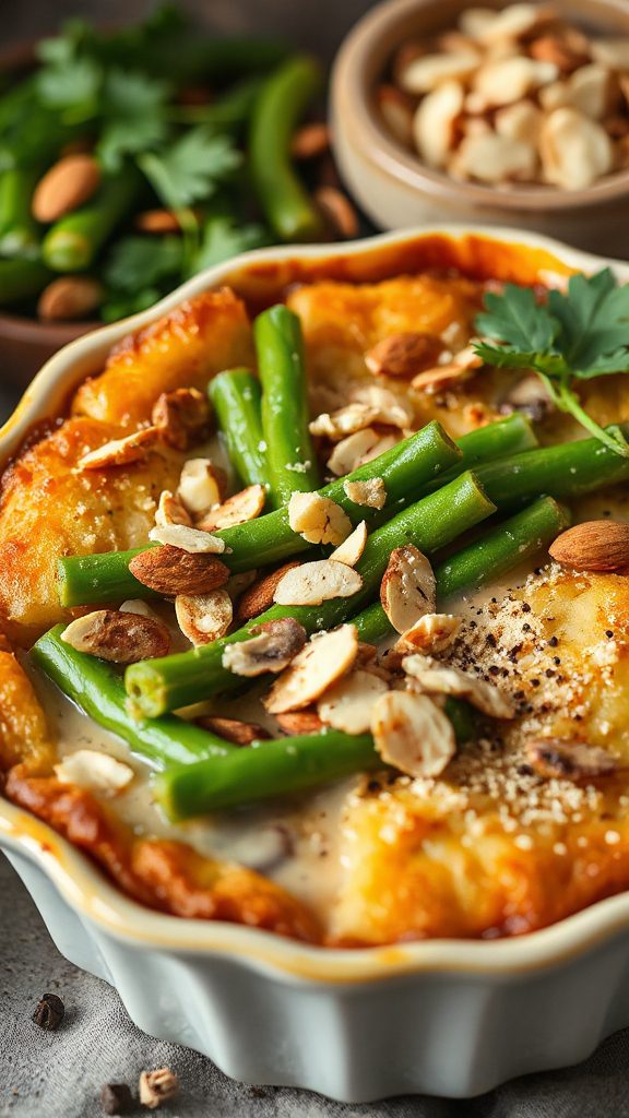 almond crusted green bean casserole