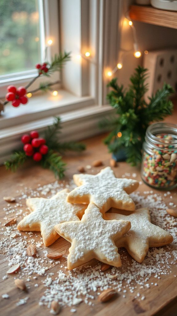 almond shortbread star cookies