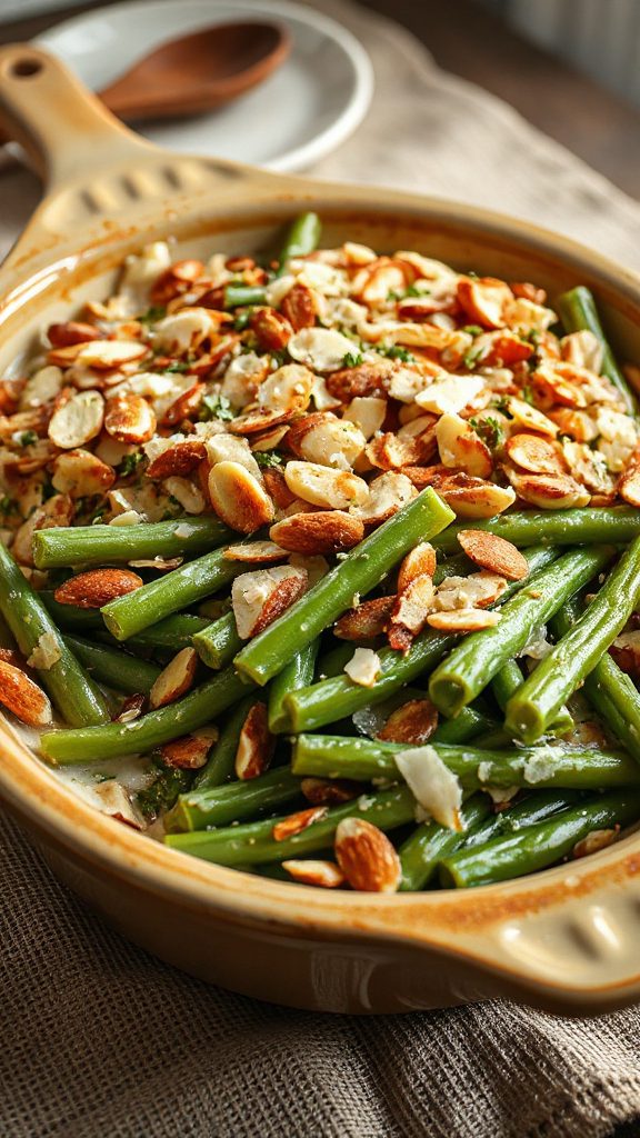 almond topped green bean casserole
