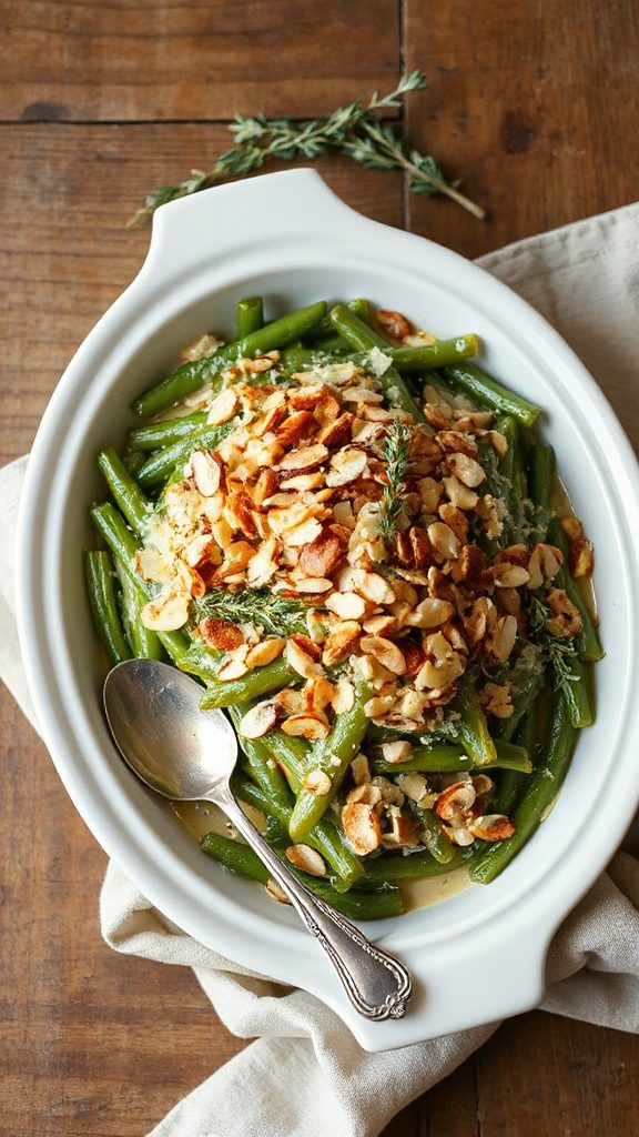 almond topped green bean casserole