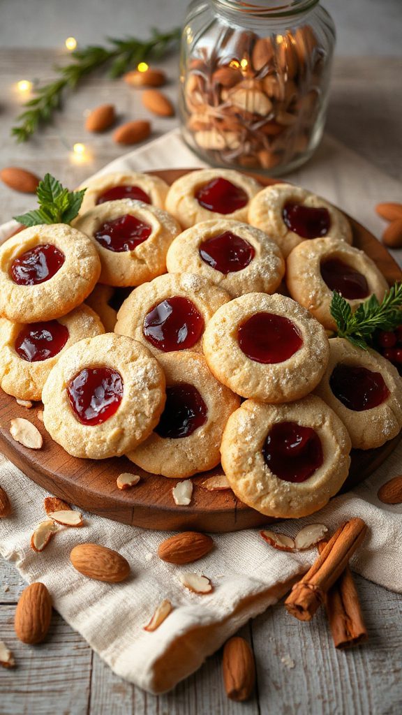 amaretto infused thumbprint cookies