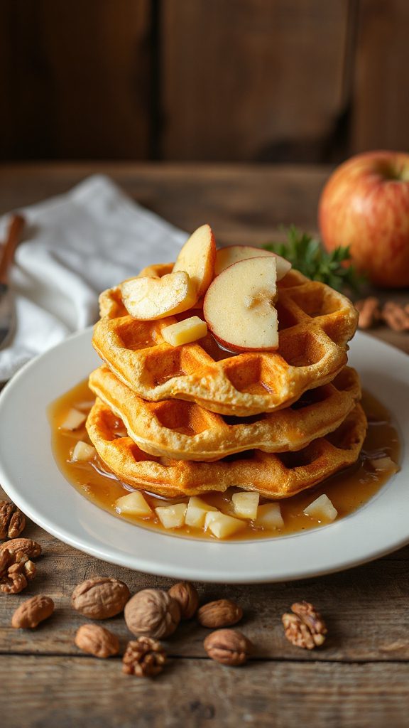 apple cheddar cheese waffles