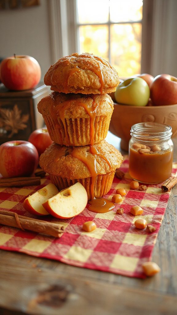 apple cinnamon caramel muffins