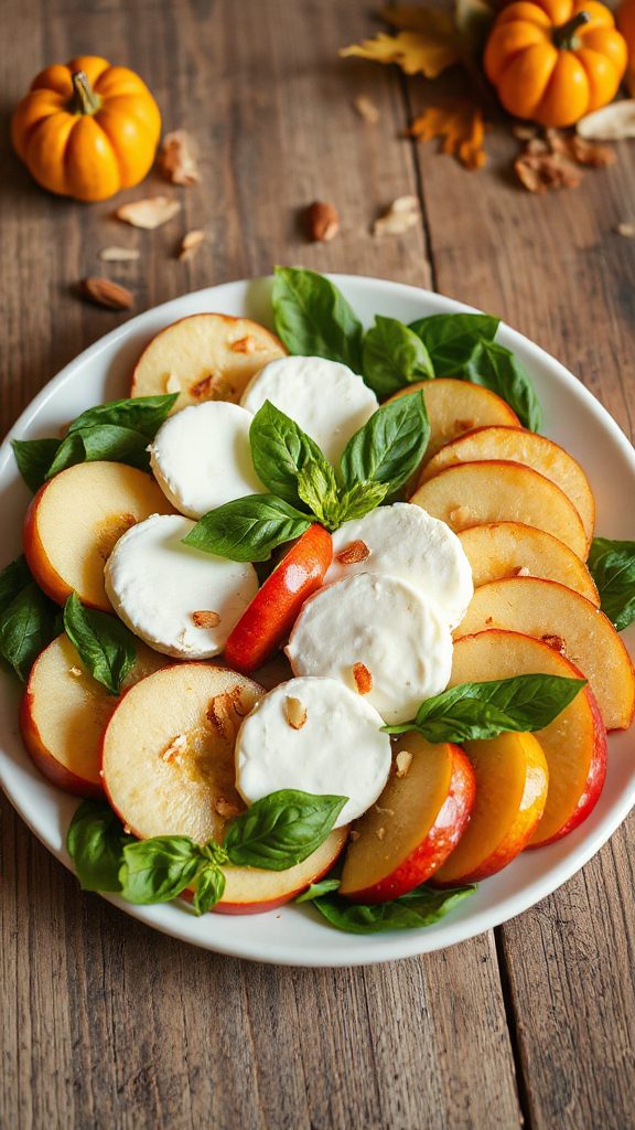 apple mozzarella basil salad delight