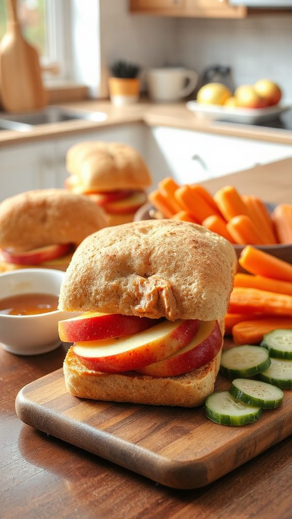 apple peanut butter sandwiches