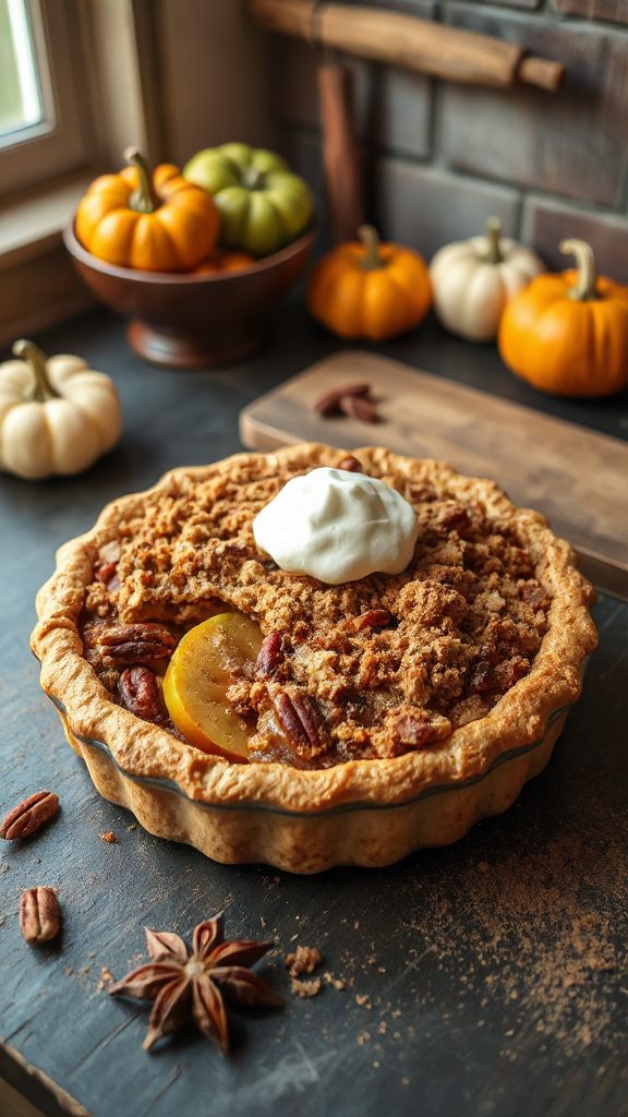 apple pecan crumble pie