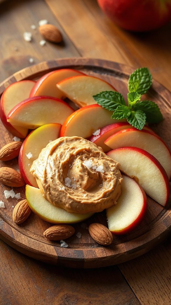 apple slices with almond butter apple slices with almond butter