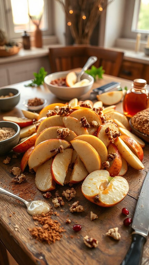 apple tahini crumble dessert