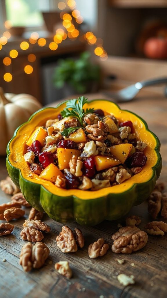 apple walnut stuffed squash