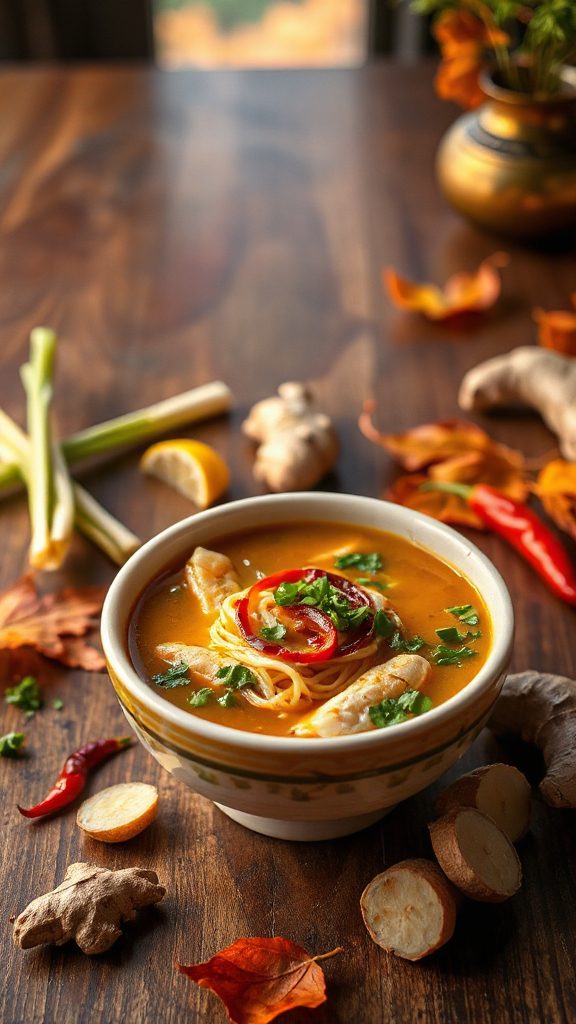 aromatic burmese ginger soup