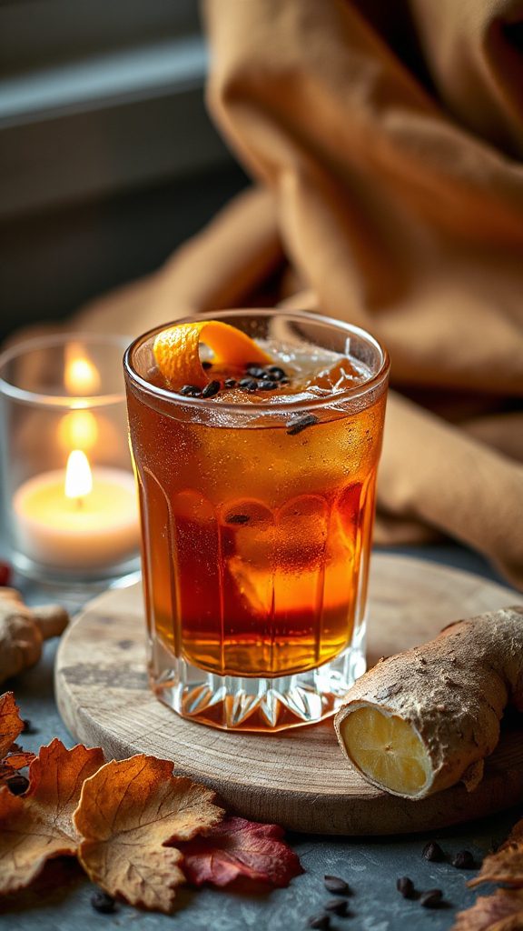 aromatic ginger whiskey cocktail