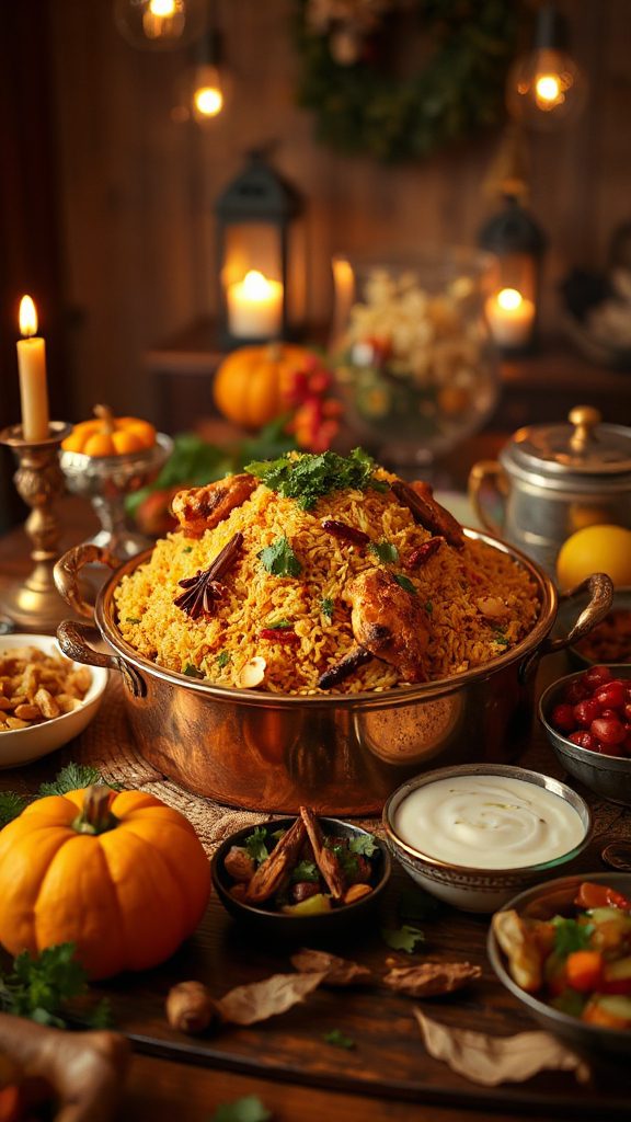 aromatic layered rice dish