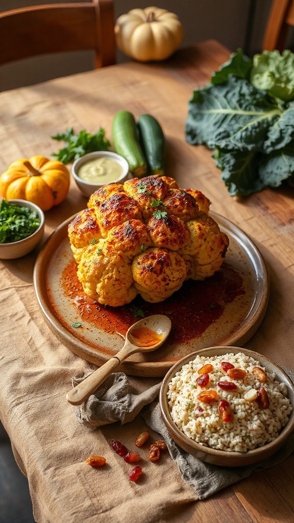 aromatic roasted cauliflower dish aromatic roasted cauliflower dish