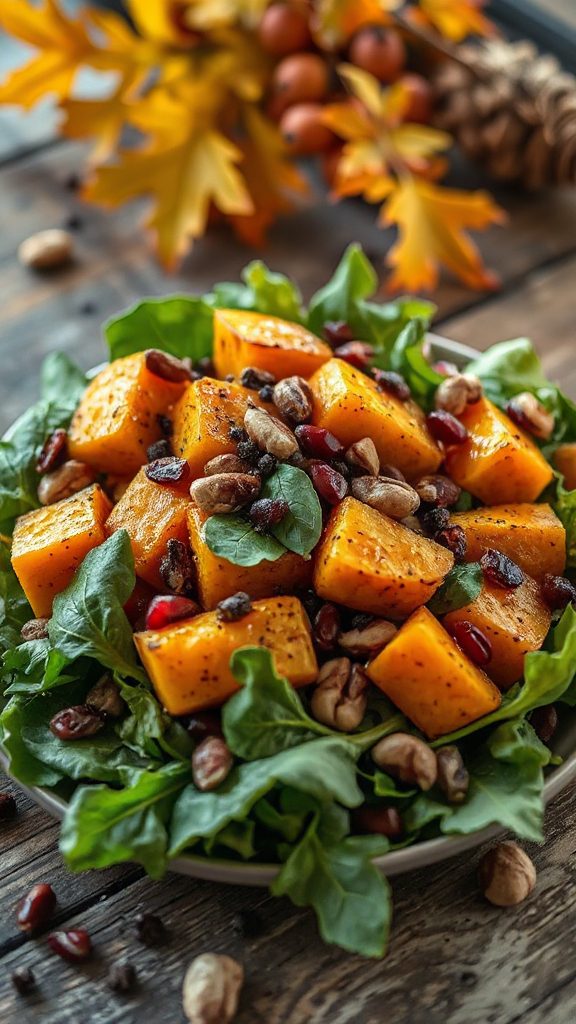 arugula pumpkin hazelnut salad