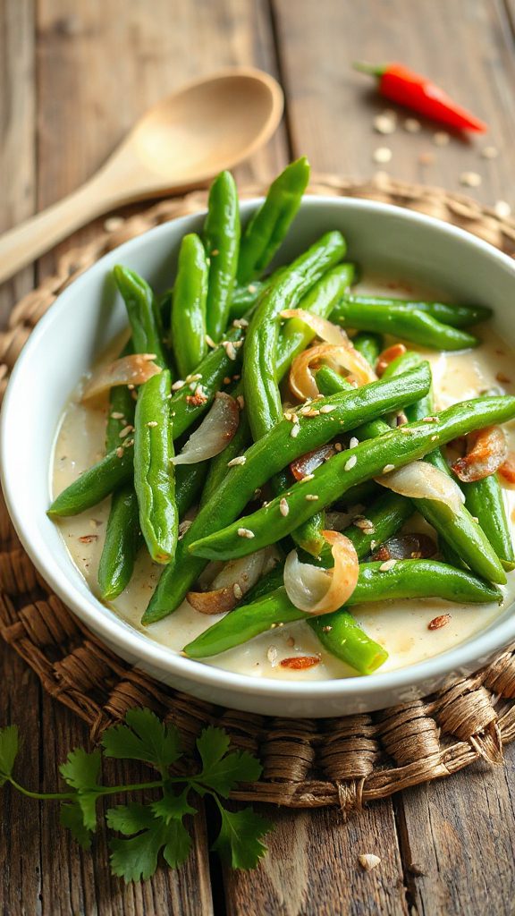 asian inspired green bean casserole