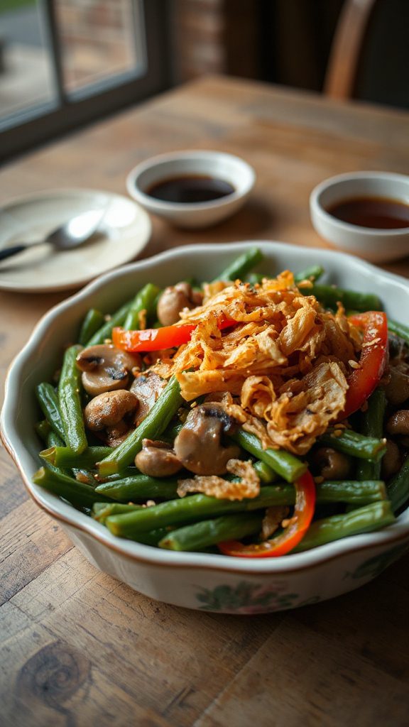asian inspired green bean casserole