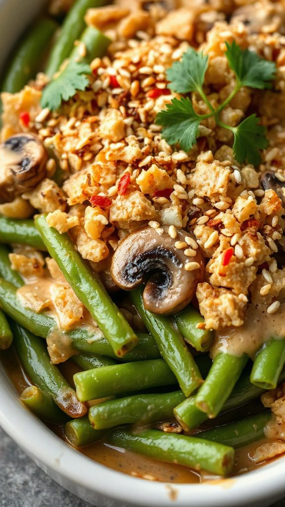 asian inspired green bean casserole