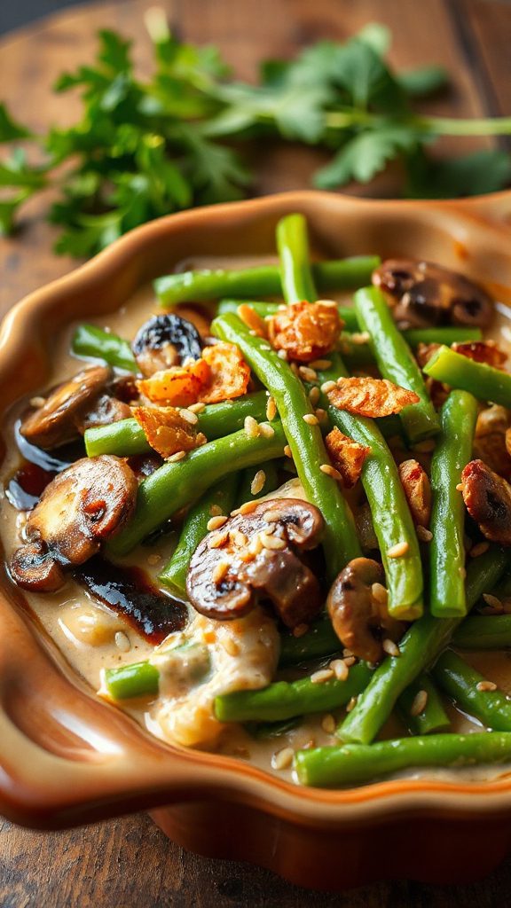 asian inspired green bean casserole