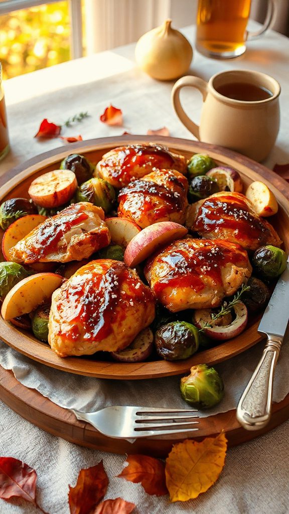 autumn chicken and brussels sprouts