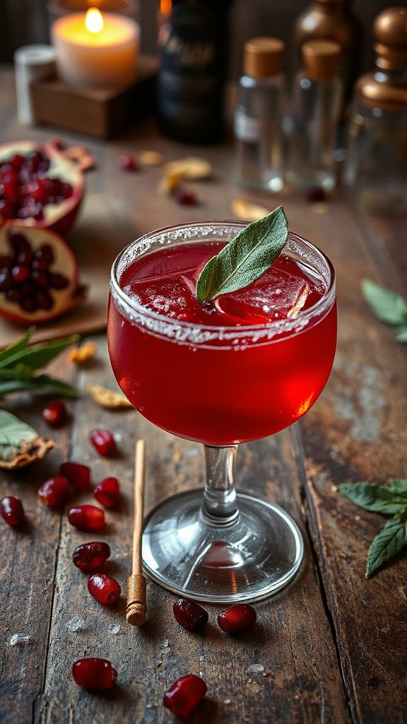 autumn cocktail with pomegranate