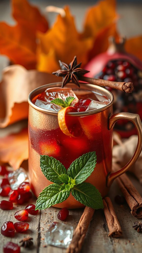 autumn cocktail with pomegranate