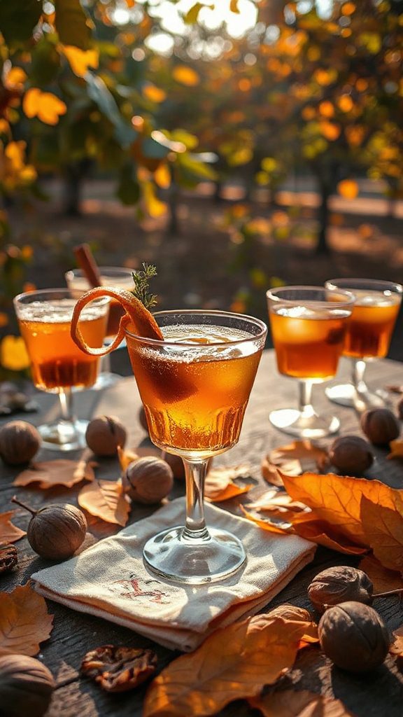 autumn cocktail with walnuts