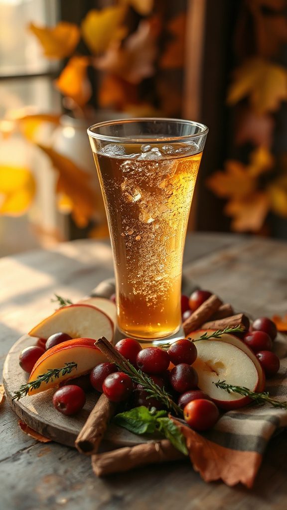 autumn cranberry gin fizz