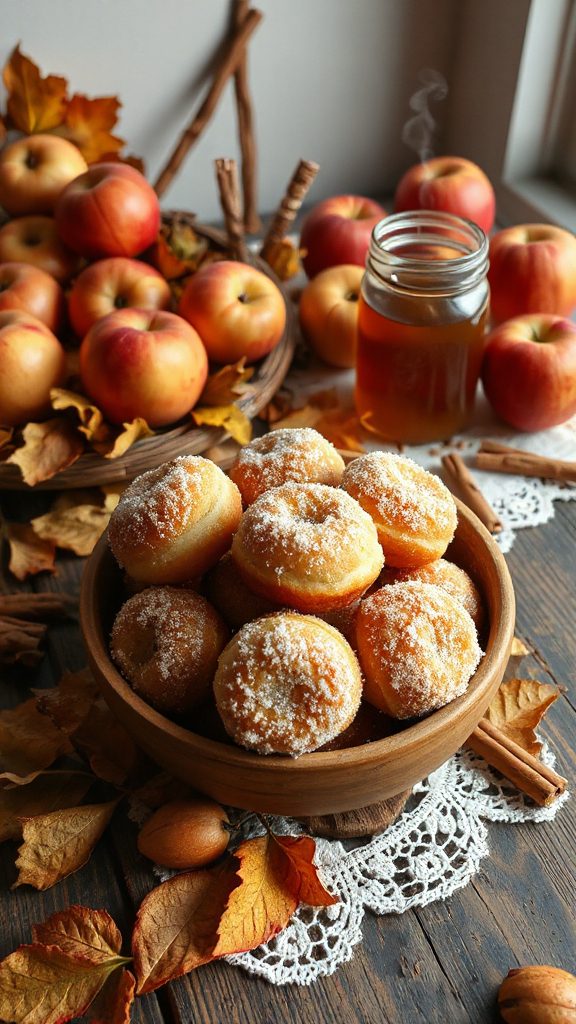 autumn flavored baked donut holes